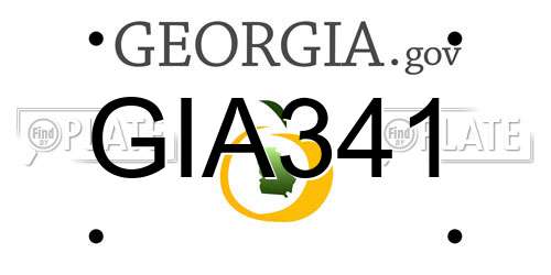 GIA341 Georgia License Plate