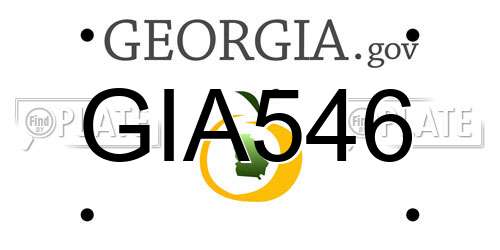 GIA546 Georgia License Plate