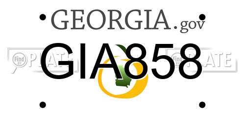 GIA858 Georgia License Plate