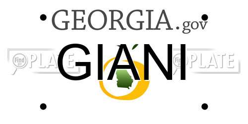 GIANI Georgia License Plate