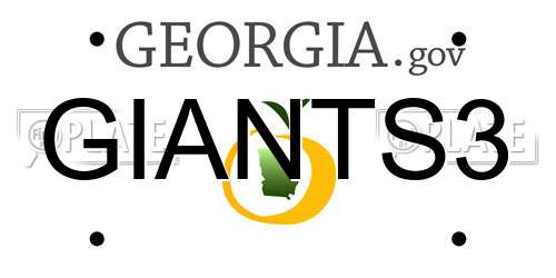 GIANTS3 Georgia License Plate