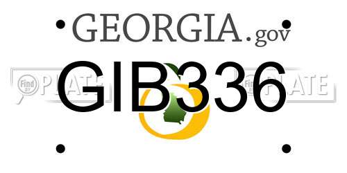 GIB336 Georgia License Plate