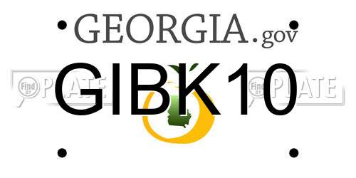 GIBK10 Georgia License Plate