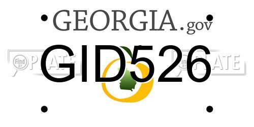 GID526 Georgia License Plate
