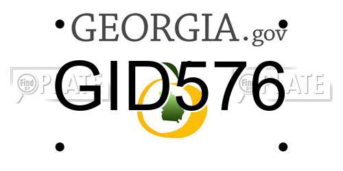 GID576 Georgia License Plate