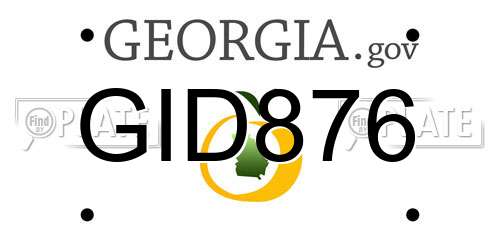 GID876 Georgia License Plate