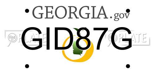 GID87G Georgia License Plate
