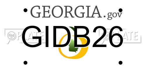 GIDB26 Georgia License Plate