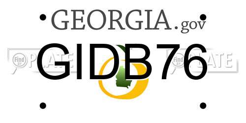 GIDB76 Georgia License Plate