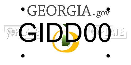 GIDD00 Georgia License Plate