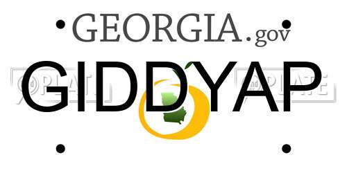 GIDDYAP Georgia License Plate