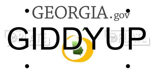 GIDDYUP Georgia License Plate