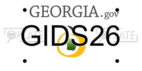 GIDS26 Georgia License Plate