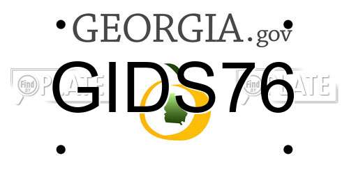 GIDS76 Georgia License Plate