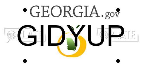 GIDYUP Georgia License Plate