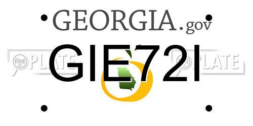 GIE72I Georgia License Plate