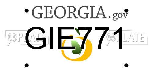 GIE771 Georgia License Plate