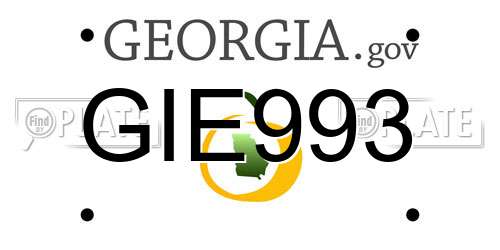 GIE993 Georgia License Plate