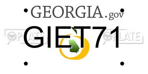 GIET71 Georgia License Plate