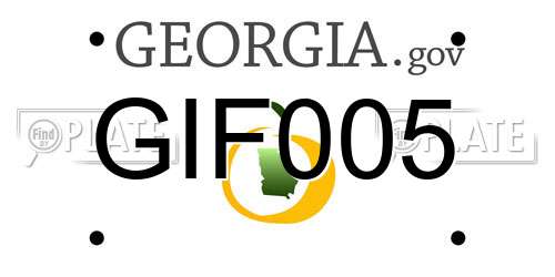 GIF005 Georgia License Plate