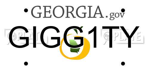 GIGG1TY Georgia License Plate