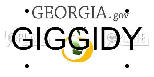 GIGGIDY Georgia License Plate
