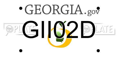 GII02D Georgia License Plate
