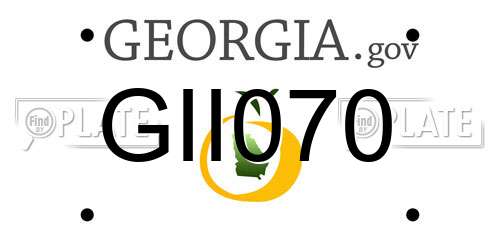 GII070 Georgia License Plate