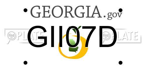 GII07D Georgia License Plate