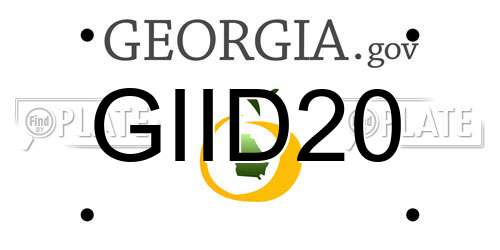 GIID20 Georgia License Plate