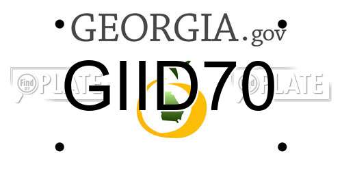 GIID70 Georgia License Plate