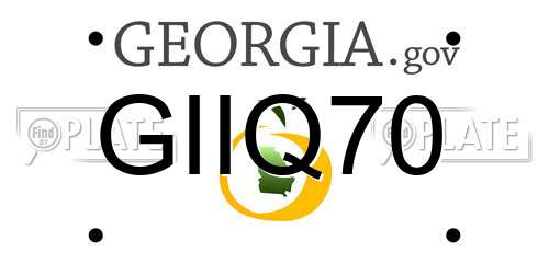GIIQ70 Georgia License Plate