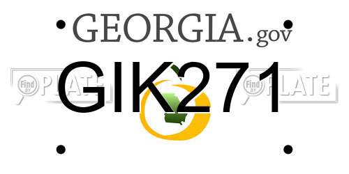 GIK271 Georgia License Plate