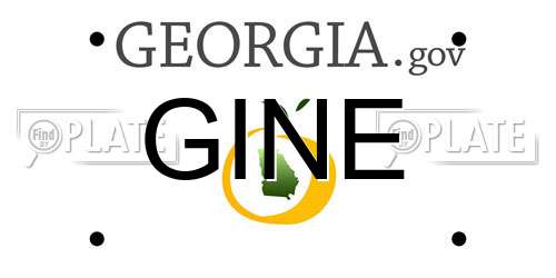 GINE Georgia License Plate
