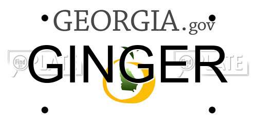 GINGER Georgia License Plate