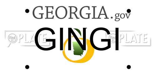 GINGI Georgia License Plate