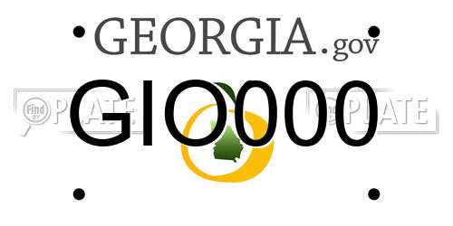 GIO000 Georgia License Plate