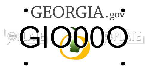 GIO00O Georgia License Plate