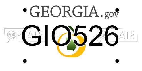 GIO526 Georgia License Plate