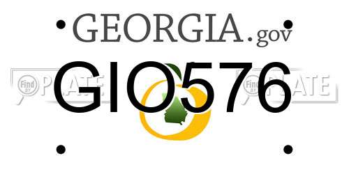 GIO576 Georgia License Plate