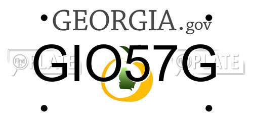 GIO57G Georgia License Plate