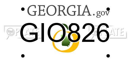 GIO826 Georgia License Plate