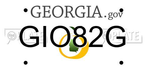 GIO82G Georgia License Plate