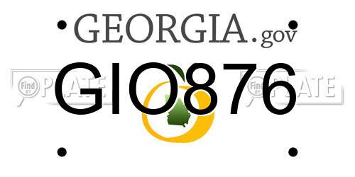 GIO876 Georgia License Plate