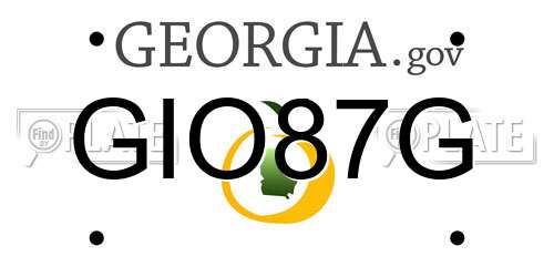 GIO87G Georgia License Plate