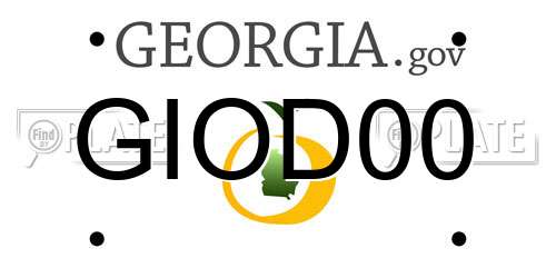 GIOD00 Georgia License Plate