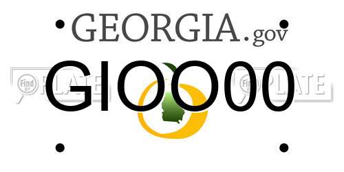 GIOO00 Georgia License Plate