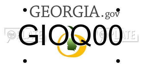 GIOQ00 Georgia License Plate