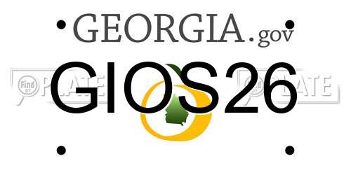 GIOS26 Georgia License Plate
