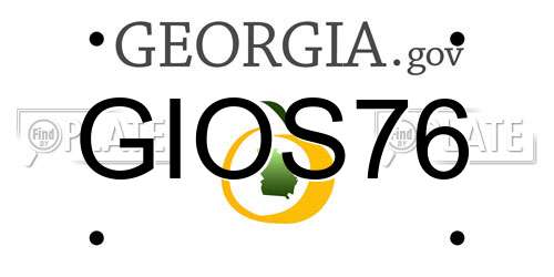 GIOS76 Georgia License Plate